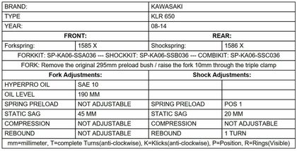 Kit suspension Touratech Avant/arrière - Kit Ressorts progressifs - HyperPro - Noir