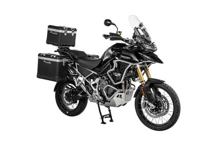 Touratech ZEGA Pro 38/45 - Graue Halterung inklusive - Schwarz eloxiert Seitenkoffer