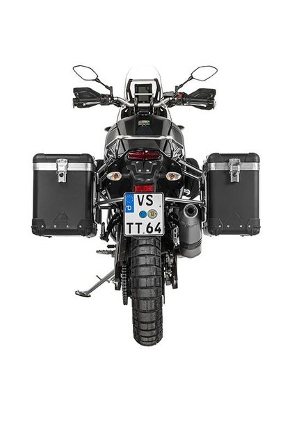 Valise Touratech ZEGA Pro 38/45 - Support gris inclus - Anodisé noir Ref : TRT00714A / 01-632-5737-0 