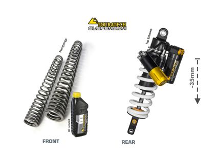 Kit suspension Touratech Avant / Arrière - WTE EXTREME (-35 mm) (ressort) - Blanc Ref : TRT00722A / 01-632-5866-0 