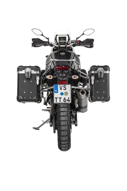 Valise Touratech Kit complet ZEGA Evo 31/38 - Support gris inclus - Anodisé noir Ref : TRT00738A / 01-632-6832-0 