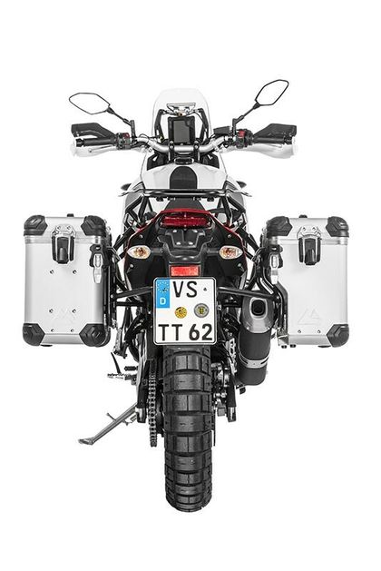 Valise Touratech ZEGA Evo X Avec déport 38/38 - Support noir inclus - Anodisé gris Ref : TRT00739A / 01-632-6866-0 