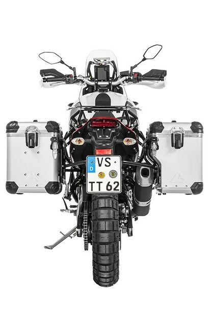 Valise Touratech ZEGA Evo X Avec déport 45/45 - Support noir inclus - Anodisé gris Ref : TRT00740A / 01-632-6876-0 