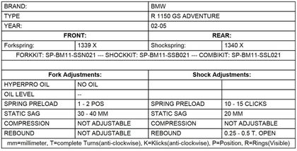 Kit suspension Touratech Avant/arrière - Kit Ressorts progressifs - (Pour amortisseur d'origine) - Noir