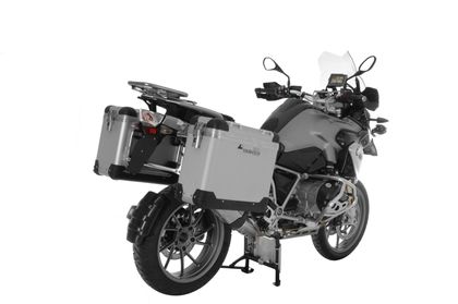 Touratech ZEGA Pro 31/38 - Inclus grijze steun - Geanodiseerd grijs Zijkoffer