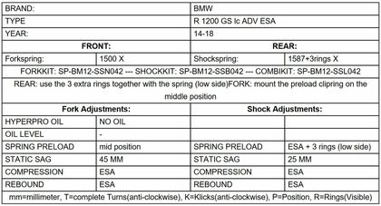 Kit suspension Touratech Avant/arrière - Kit Ressorts progressifs - ESA - Noir