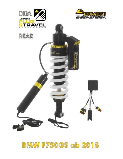 Touratech Plug & Travel / DDA - Black - Yellow Shock absorber Ref : TRT00973A / 01-082-5895-0 