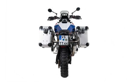 Valise Touratech ZEGA Evo X Avec déport 38/38 - Support gris inclus - Anodisé gris Ref : TRT00995A / 01-083-6816-0 BMW 900 F 900 GS - 2024 - 2026