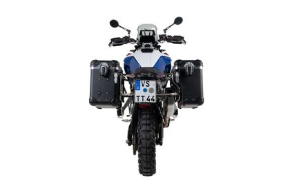 Valise Touratech ZEGA Evo X Avec déport 38/38 - Support gris inclus - Anodisé noir Ref : TRT00996A / 01-083-6817-0 BMW 900 F 900 GS - 2024 - 2026