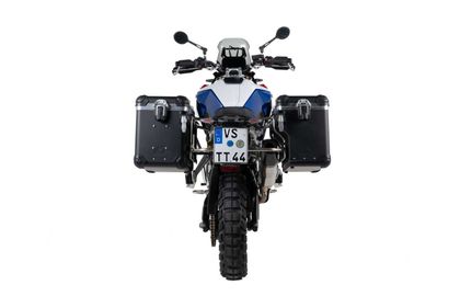 Valise Touratech ZEGA Evo X Avec déport 45/45 - Support gris inclus - Anodisé noir Ref : TRT00997A / 01-083-6827-0 BMW 900 F 900 GS - 2024 - 2026
