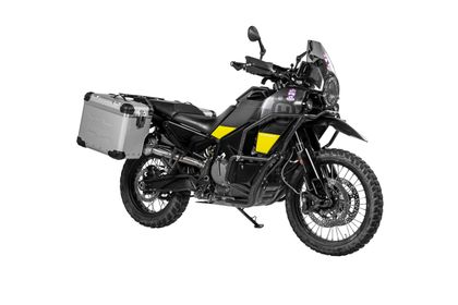 Valise Touratech ZEGA Evo X Avec déport 45/45 - Support noir inclus - Anodisé gris