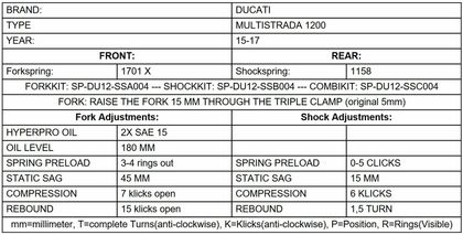 Touratech Progressive (not suitable for the Skyhook system) - Black Fork springs