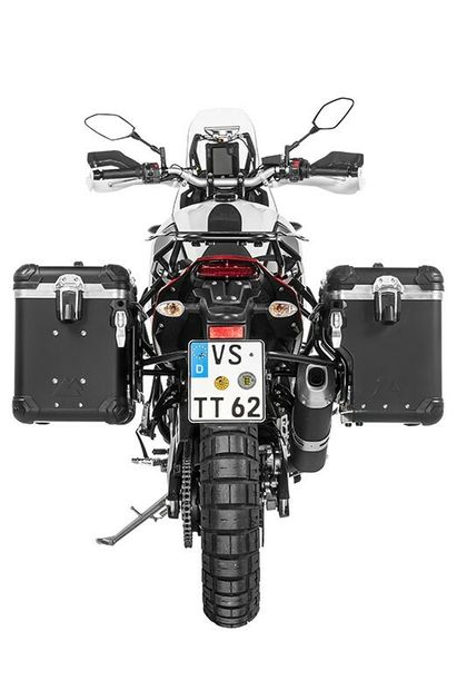 Valise Touratech ZEGA Evo X Avec déport 45/45 - Support noir inclus - Anodisé noir Ref : TRT01241A / 01-632-6877-0 