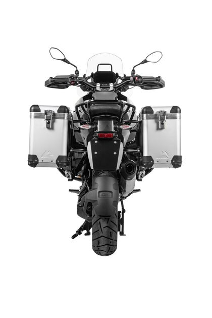 Valise Touratech Kit complet ZEGA Pro 38/38 - Support noir inclus - Anodisé gris