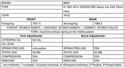 Touratech -25 mm for factory lowered motorcycle - Black Shock absorber spring