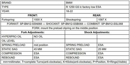 Kit suspension Touratech Avant/arrière - Kit Ressorts progressifs (Pour modèle avec rabaissement d'usine) - Noir
