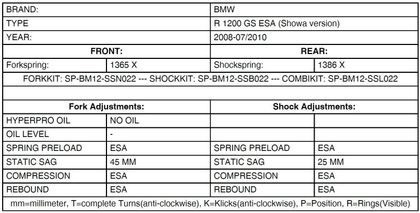Kit suspension Touratech Avant/arrière - Kit Ressorts progressifs - (Pour suspension d'origine Showa) - Noir