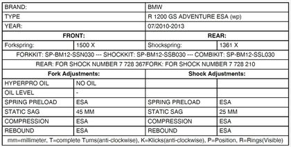 Kit suspension Touratech Avant/arrière - Kit Ressorts progressifs - (Pour suspension d'origine WP) - Noir