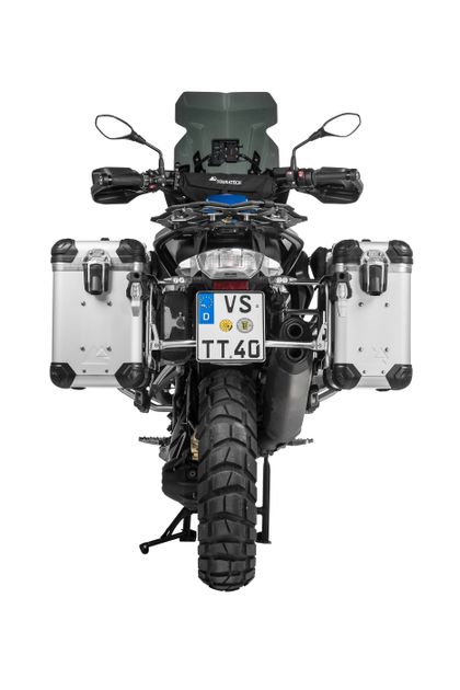 Valise Touratech Kit complet ZEGA Evo 31/38 - Support noir inclus - Anodisé gris Ref : TRT01449A / 01-045-6831-0 