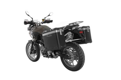 Valise Touratech ZEGA Pro 31/38 - Support gris inclus - Anodisé noir Ref : TRT01477A / 01-048-5732-0 