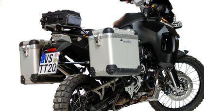 Valise Touratech ZEGA Pro 31/38 - Support noir inclus - Anodisé gris Ref : TRT01512A / 01-052-3102-0 