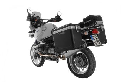 Valise Touratech ZEGA Pro 38/45 - Support noir inclus - Anodisé noir Ref : TRT01515A / 01-052-3183-0 