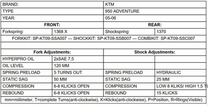 Touratech Progressive - Black Fork springs