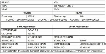 Touratech Progressive - Black Fork springs