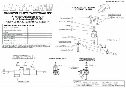 Touratech CSC - With mounting kit - Black Steering damper