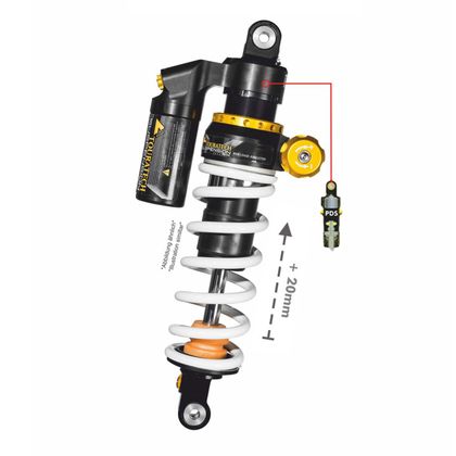 Touratech EXTREME (+20 mm) - Black - Yellow Shock absorber Ref : TRT01652A / 01-371-5876-0 KTM 1290 1290 SUPER ADVENTURE R - 2021 - 2024