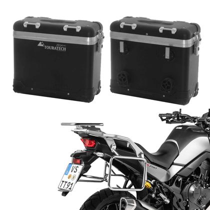 Valise Touratech ZEGA Pro 31/31 - Support gris inclus - Anodisé noir Ref : TRT01692A / 01-401-5702-0 