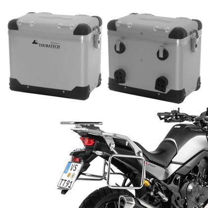 Valise Touratech ZEGA Pro 45/45 - Support gris inclus - Anodisé gris Ref : TRT01694A / 01-401-5721-0 