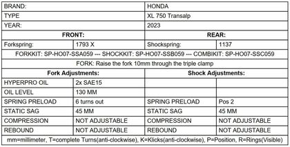 Touratech Front/Rear - Progressive Spring Kit - Black Suspension kit