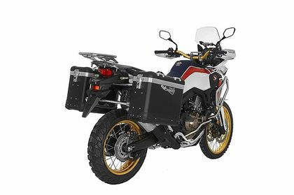 Valise Touratech ZEGA Pro 31/38 - Support gris inclus - Anodisé noir