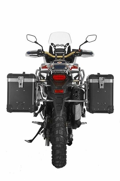 Valise Touratech ZEGA Pro 38/45 - Support gris inclus - Anodisé noir