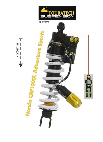 Touratech EXTREME (-25 mm) - Blanc Shock absorber Ref : TRT01729A / 01-402-5873-0 
