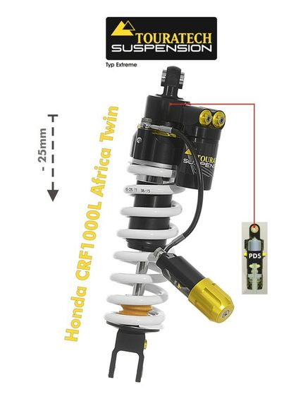 Touratech EXTREME (-25 mm) - Blanc Shock absorber Ref : TRT01731A / 01-402-5878-0 