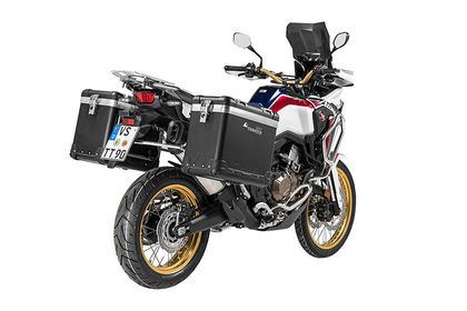 Touratech ZEGA Pro 38/45 - Support gris inclus - Anodisé noir Seitenkoffer