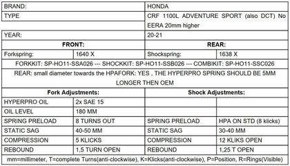 Touratech Avant/arrière - Ressorts progressifs (+20 mm) - Noir Suspension kit