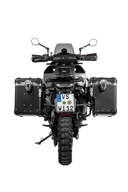 Touratech ZEGA Evo X Avec déport 45/45 - Support noir inclus - Anodisé noir Side case Ref : TRT01859A / 01-414-6877-0 