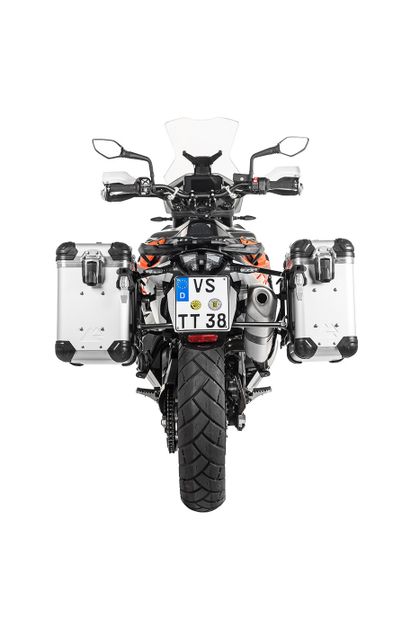 Touratech Kit complet ZEGA Evo 31/38 - Support noir inclus - Anodisé gris Side case