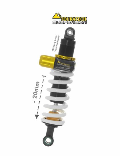 Touratech Level 2 (-20 mm) - White Shock absorber Ref : TRT01886A / 01-421-5861-0 TRIUMPH 900 TIGER 900 RALLY PRO - 2020 - 2025