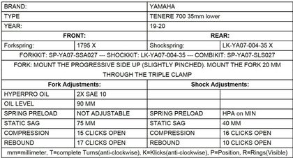 Touratech replacement spring (-35 mm) + lowering link - Black Suspension kit
