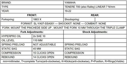 Touratech LINEAR (7N/mm) - Noir Fork springs