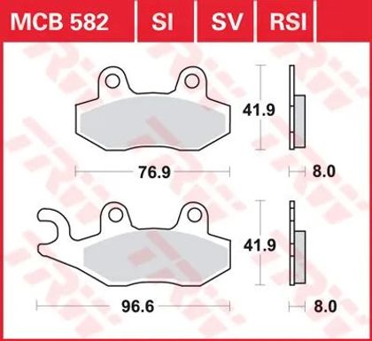 Plaquettes de freins Trw Base organique Ref : TRW00029A / 17220450 