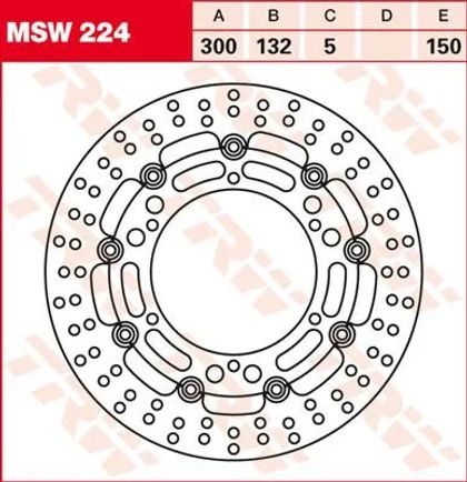 Trw 17100941 Round brake disc Ref : TRW00208A / 17100941 