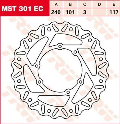 Trw EC Series Wave brake disc Ref : TRW00220A / 17110995 