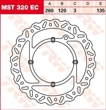 Trw EC Series Wave brake disc Ref : TRW00222A / 17111031 