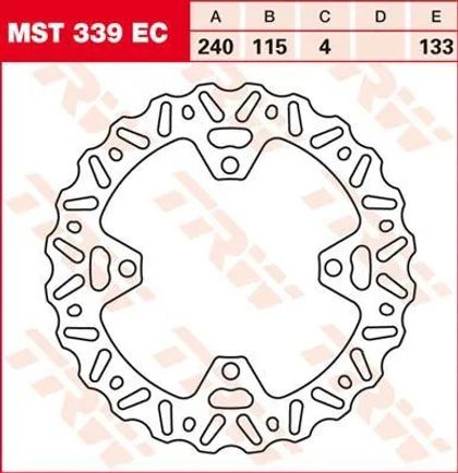 Trw EC Series Wave brake disc Ref : TRW00223A / 17111036 