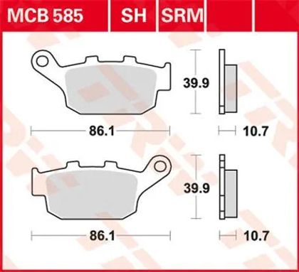 Trw Organische basis Remblokken